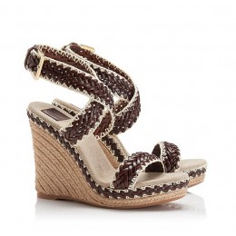 Tory Burch Lilah Wedge Espadrille Luggage Natural