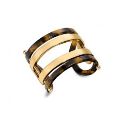 Tory Burch Open I.D. Resin-And-Metal Cuff Tortoise Shiny Gold
