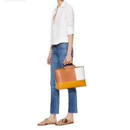 Tory Burch Color-Block Tote Natural Golden Sun