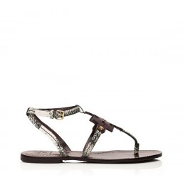 Tory Burch Chandler Flat Sandal Black-Ivory Coconut