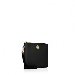 Tory Burch Robinson Large Wristlet Black