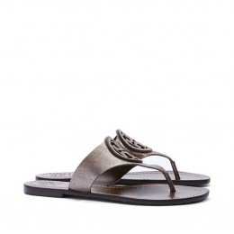 Tory Burch Louisa Flat Thong Sandal Pewter Pewter