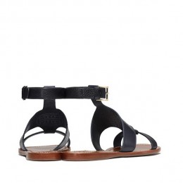 Tory Burch Perforated Logo Flat Sandal Tory Navy Black