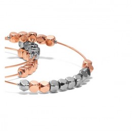 Tory Burch Geo-Cube Bangle Set Rose Gold Worn Tory Silver