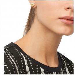 Tory Burch Evie Stud Earring Ivory Pearl Shiny Gold