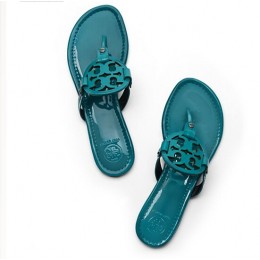 Tory Burch Miller Patent Sandal Equestrian Orange