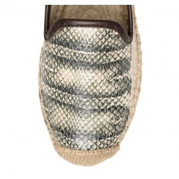 Tory Burch Snake Loafer Espadrille Black-Ivory Coconut