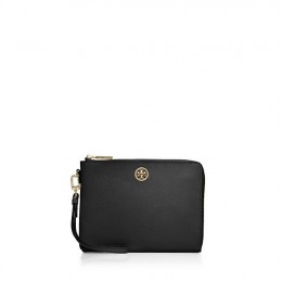 Tory Burch Robinson Large Wristlet Black