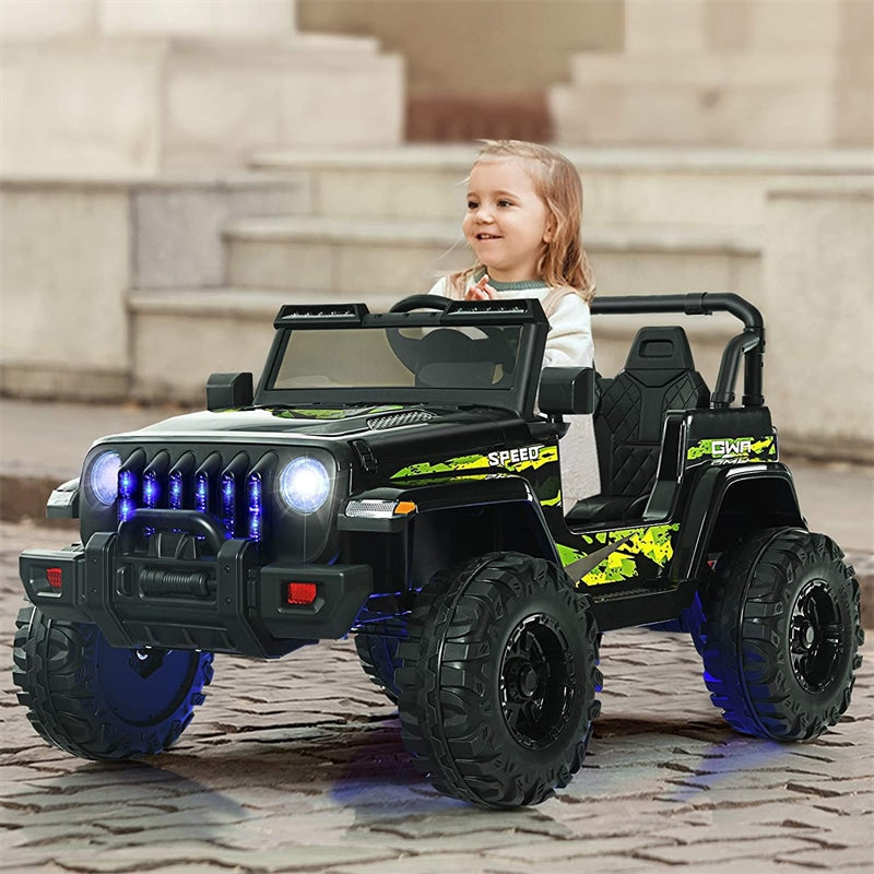 12V Kids Ride-on Jeep Car Battery Powered Electric Truck with Parental Remote Control