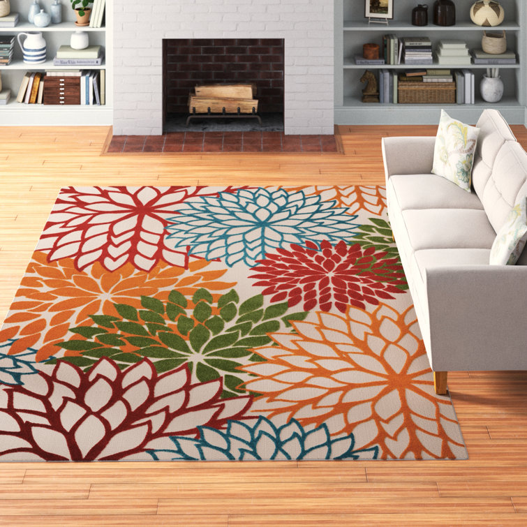 Miraloma Green/Red/Orange Indoor/Outdoor Rug