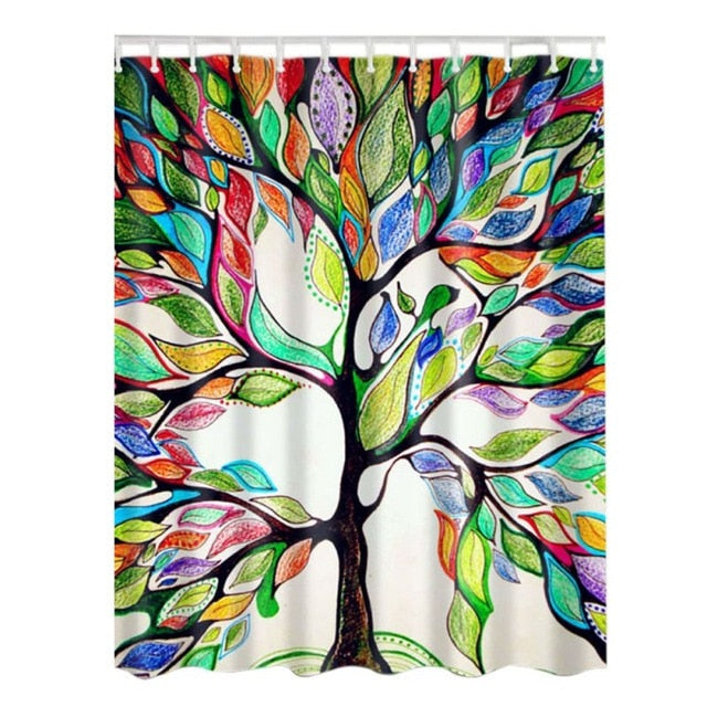 Bamboo Forest /Colorful Tree /  Deer / Vessel / Stone Waterproof Shower Curtains bathroom-1 Creative Polyester Bath Curtain