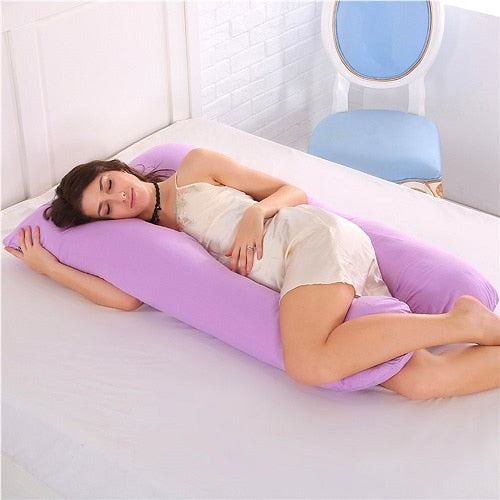 Sleeping Support Pillow Pregnant Women Body Cotton Pillowcase U Shape Side Sleeper