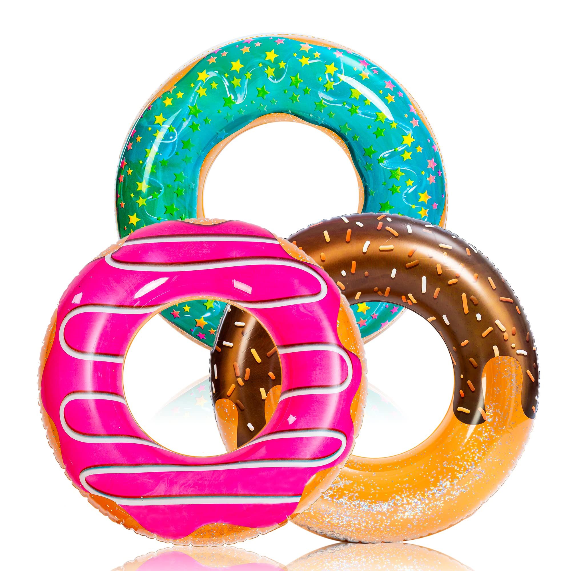Clearance -  Donuts with Glitters Pool Floats, 3 Pcs
