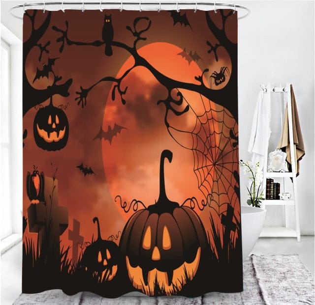 Skull Print Shower Curtain, Bath Mat, Toilet Lid Cover Or bathroom-1 Carpet