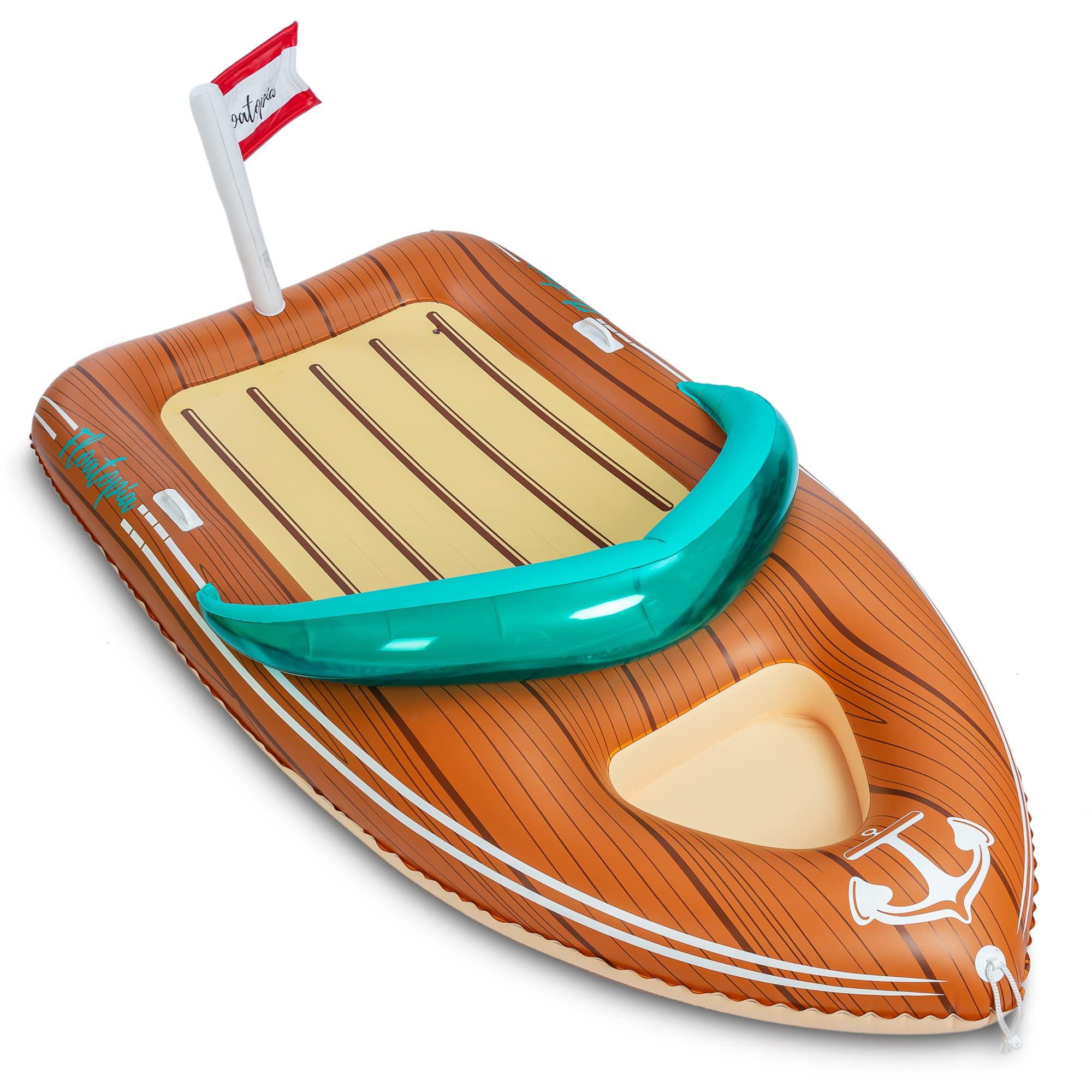 Clearance - Inflatable Boat Pool Float with Reinforced Cooler