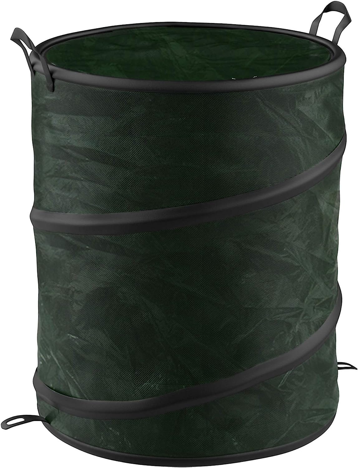 Collapsible Trash Can- Pop Up 33 Gallon Trashcan for Garbage With Zippered Lid By Wakeman Outdoors -Ideal for Camping Recycling and More (Green)