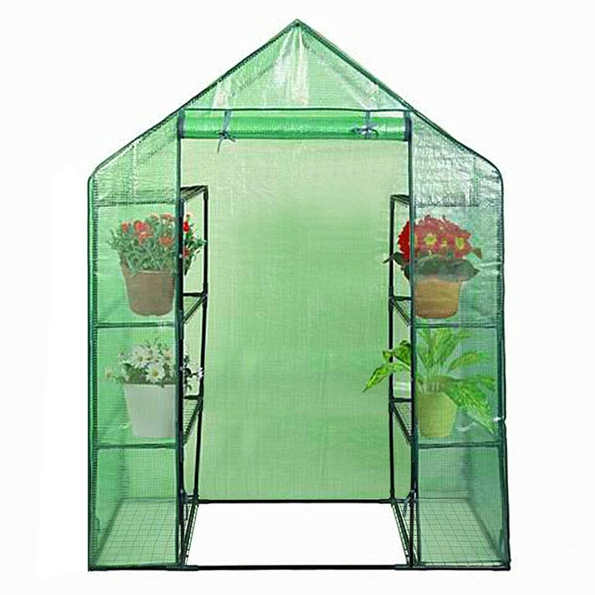 4 Tier 4 Shelves Mini Portable Walk-in Plant Greenhouse for Outdoors and Indoors