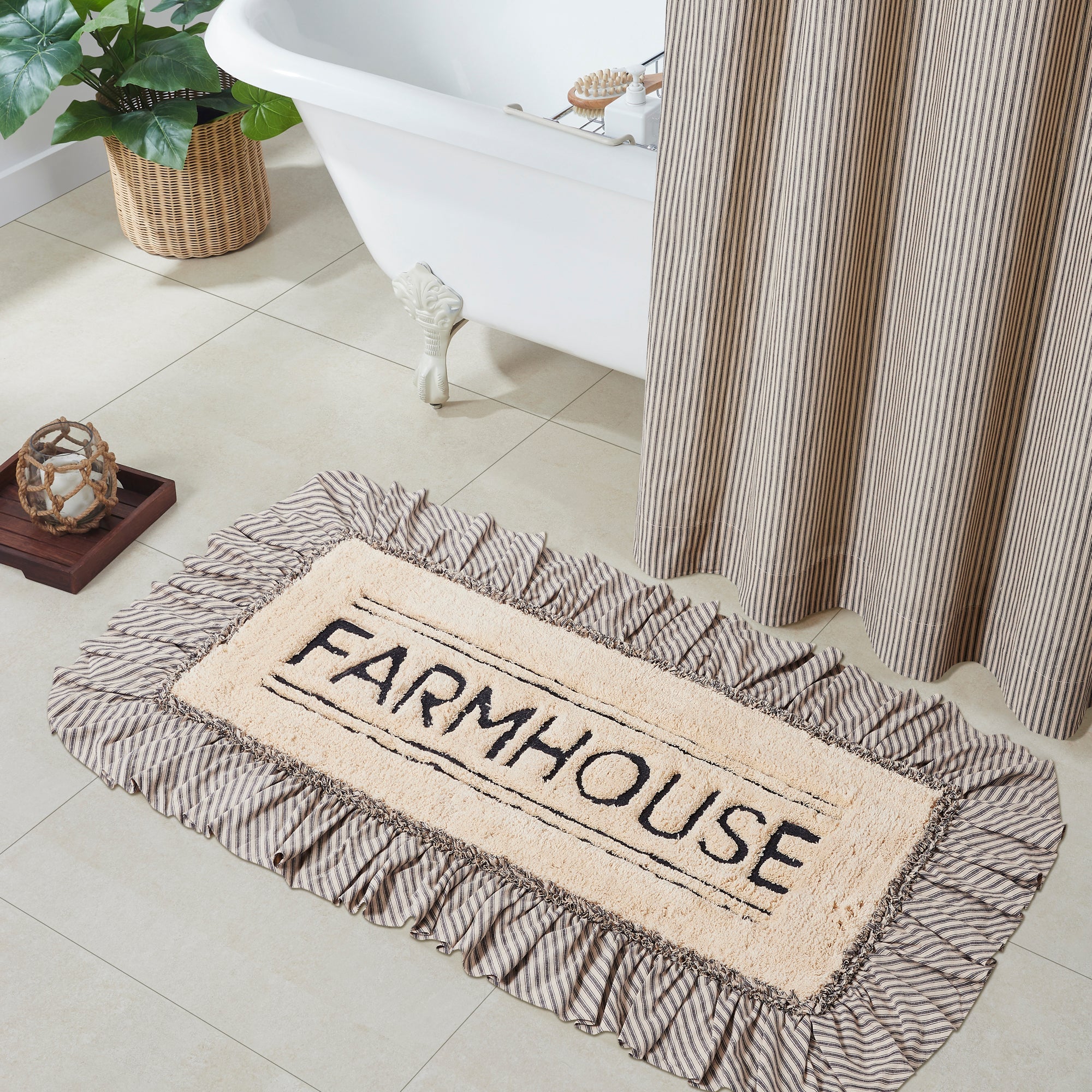 Charcoal Farmhouse Bathmat 27x48