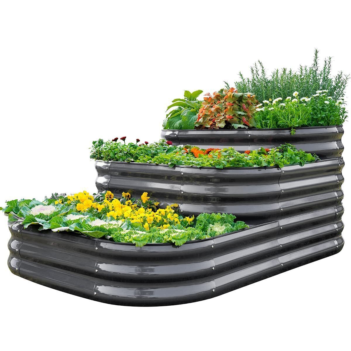 3-Tier Galvanized Raised Garden Bed Kit, 43