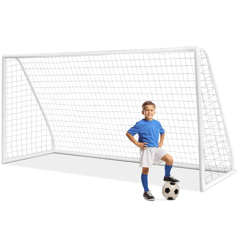 12 x 6FT All-Weather Soccer Goal Portable Soccer Net with Strong UPVC Frame for Kids Adults Backyard Soccer Practice Training