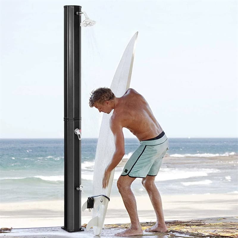 7.2Ft 9.3 Gallon Solar Heated Outdoor Shower with Shower Head