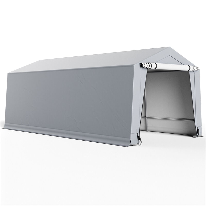 10' x 20' Heavy-Duty Outdoor Carport Car Canopy Shelter Portable Metal Garage with 2 Removable Doors