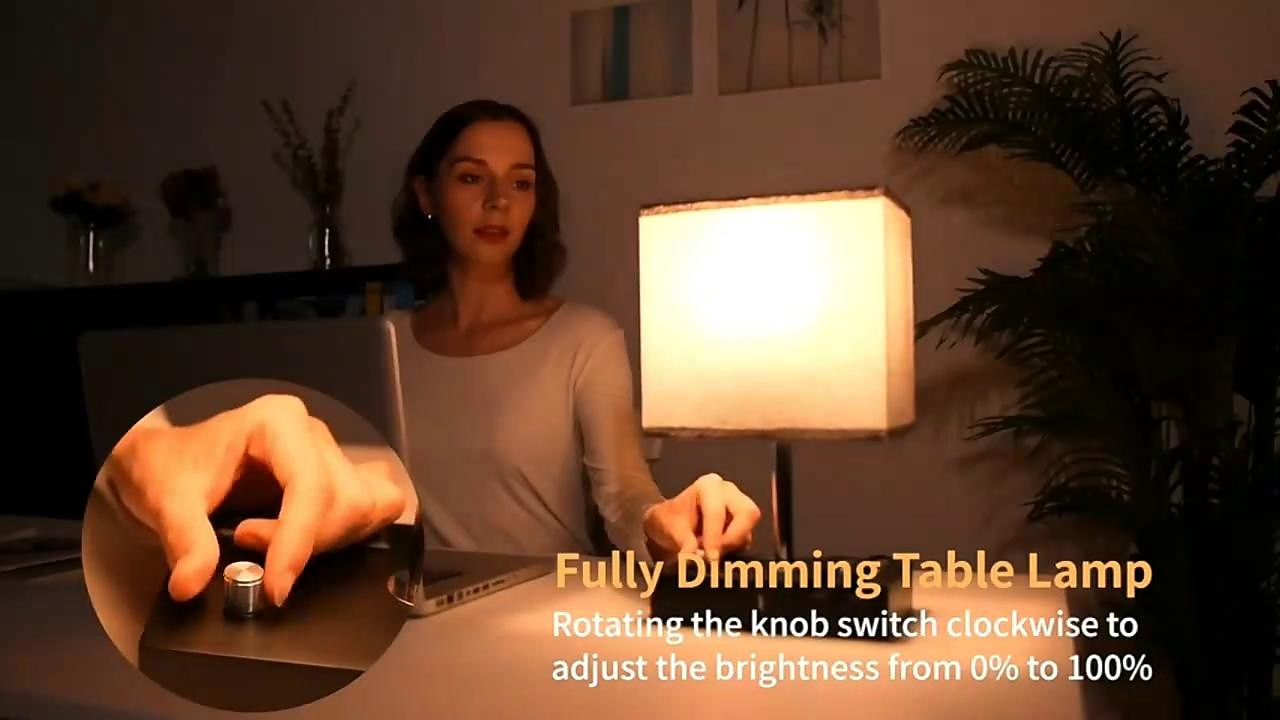 Bedroom Table Lamp American Simple Nordic Knob Dimming Mobile Phone Bracket Usbc Rechargeable Bedside Lamp