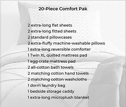 Master Room Essentials 20-Piece Comfort Pak | Twin XL | with Topper, Comforter, Sheets, Towels, Storage & More | Brick and Burgundy | Red and Tan