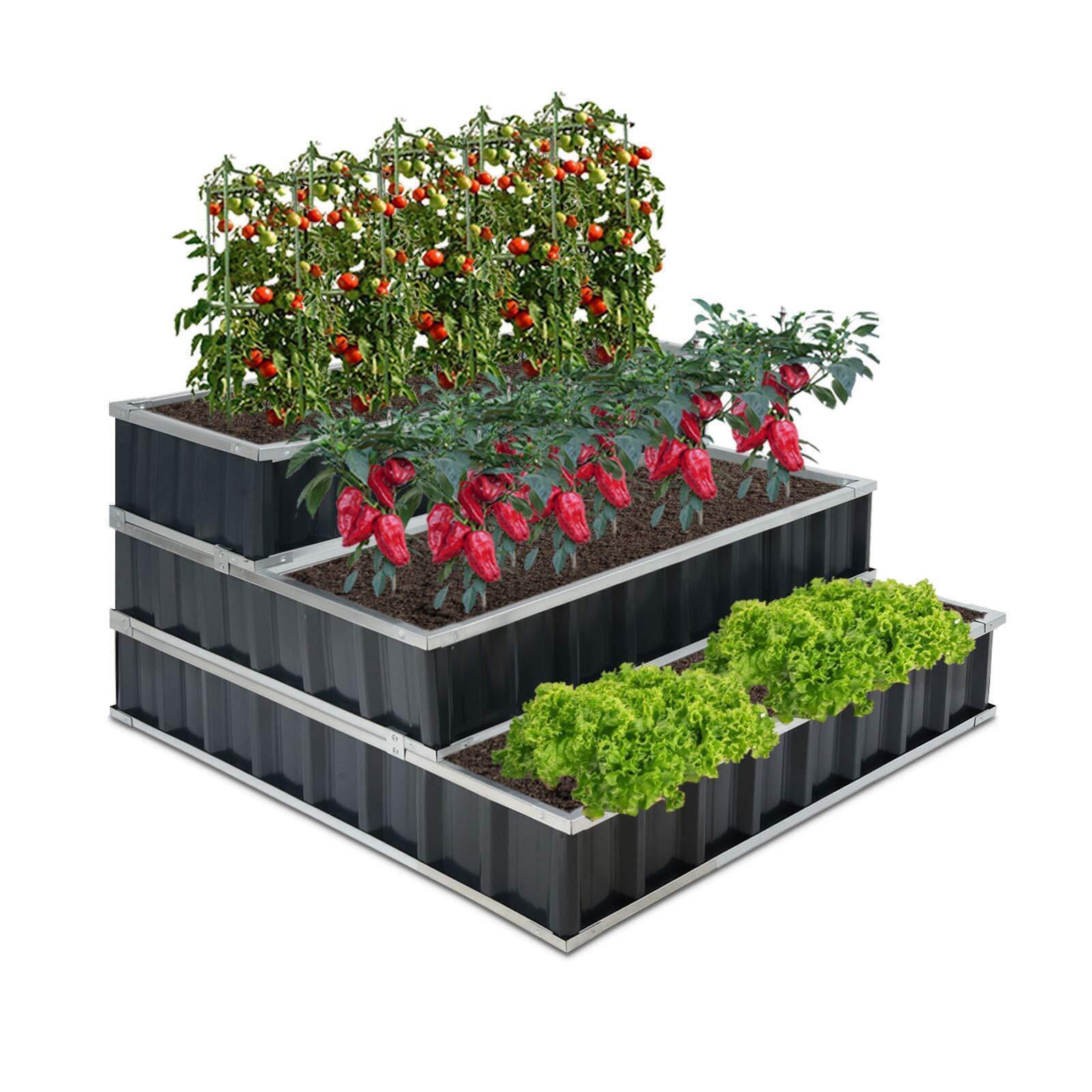 4x4x2ft 3Tier Metal Raised Garden Bed