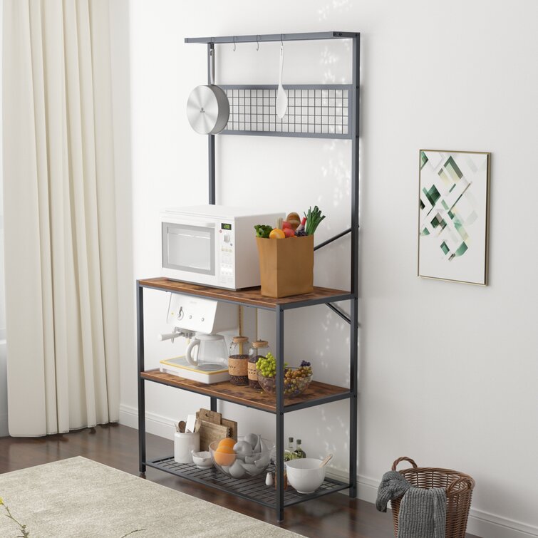 Jabian 31.5'' Wood Standard Baker's Rack with Microwave Compatibility