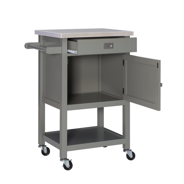 Annily 26'' Wide Rolling Kitchen Cart with Stainless Steel Top