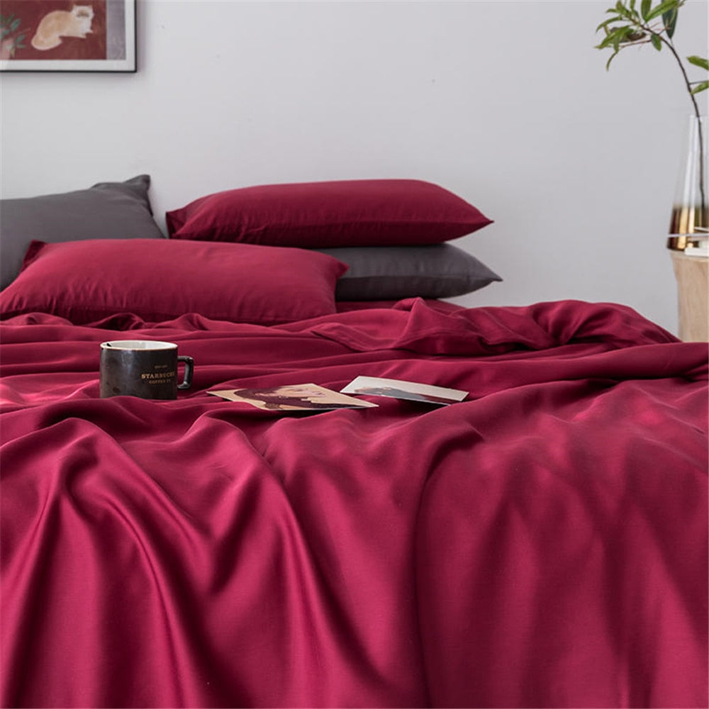 25 Momme 100% Silk Beauty Duvet Cover 4 pcs Set