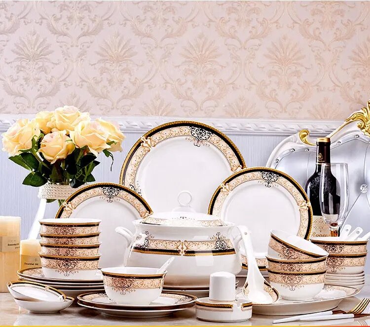58pcs deluxe ceramic tableware set