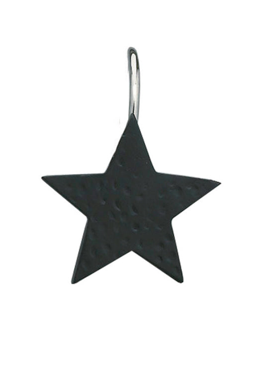 Star Shower Curtain Hooks - Black set/12