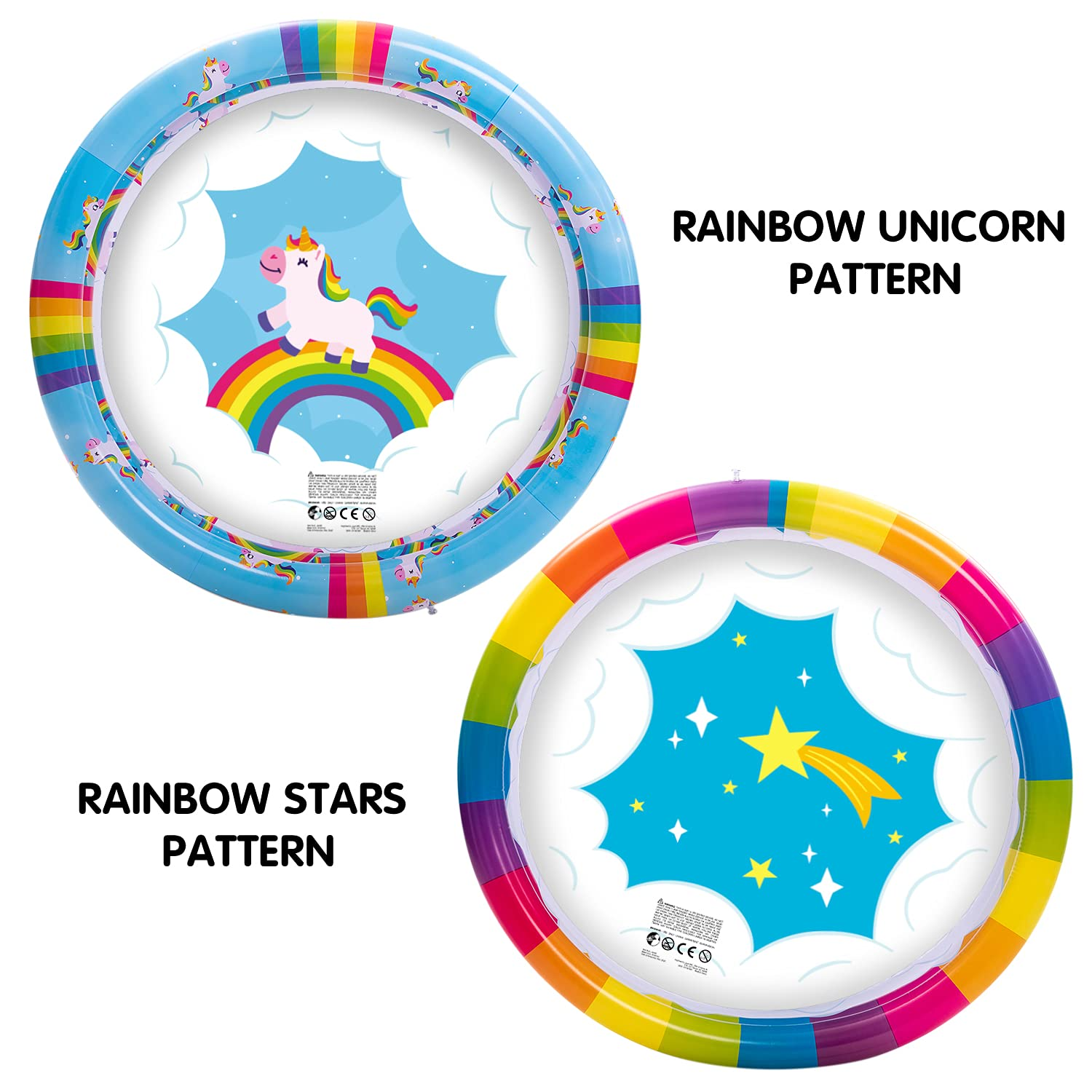 Clearance - 3 Ring Rainbow Unicorn Inflatable Kiddie Pool