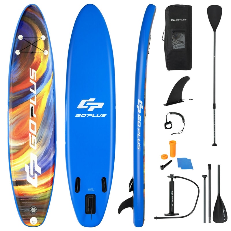 11' Inflatable Stand Up Paddle Board with Backpack Aluminum Paddle Pump