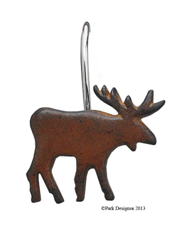 MOOSE SHOWER CURTAIN HOOKS S/12