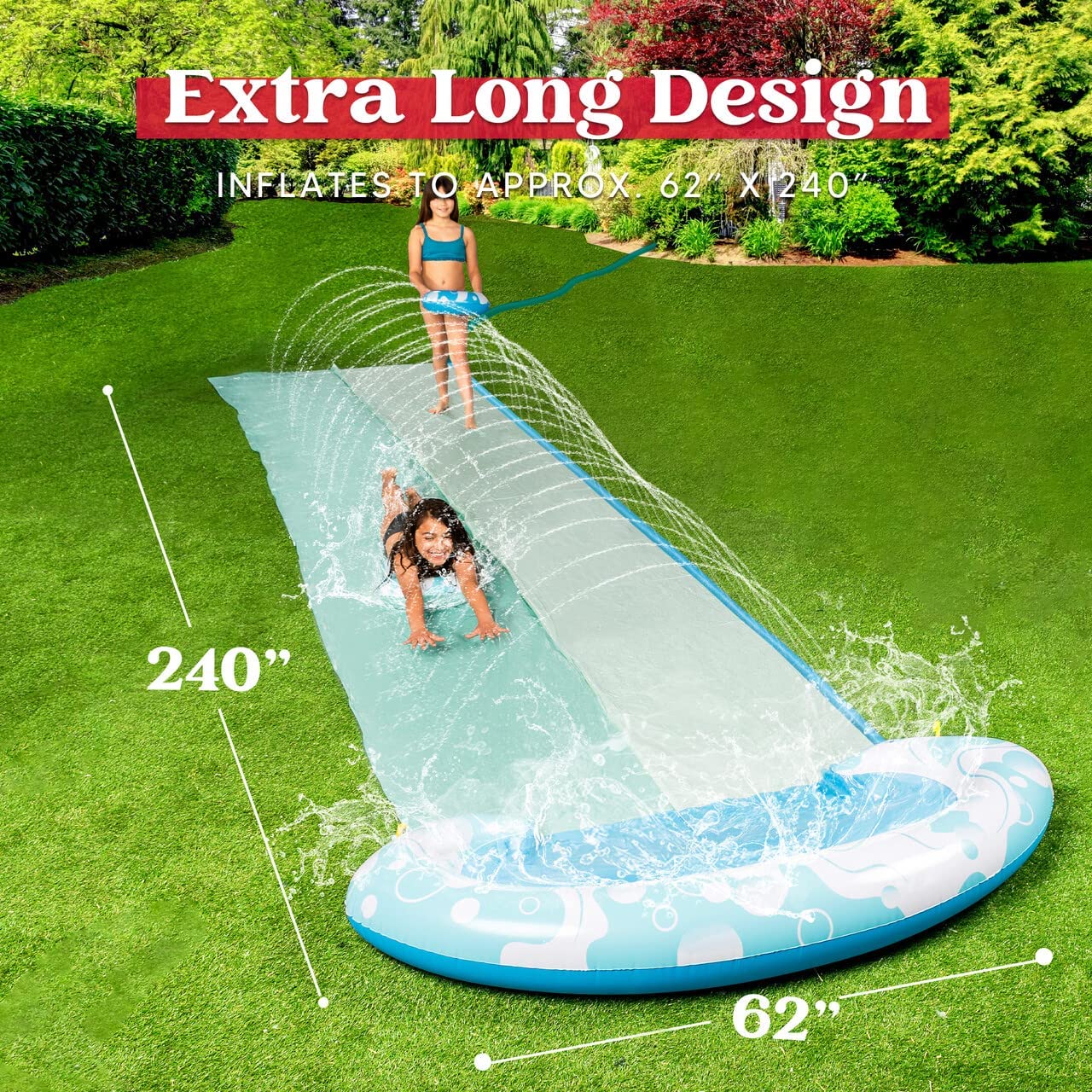 Clearance - Bubble Water Lawn Slide, Double