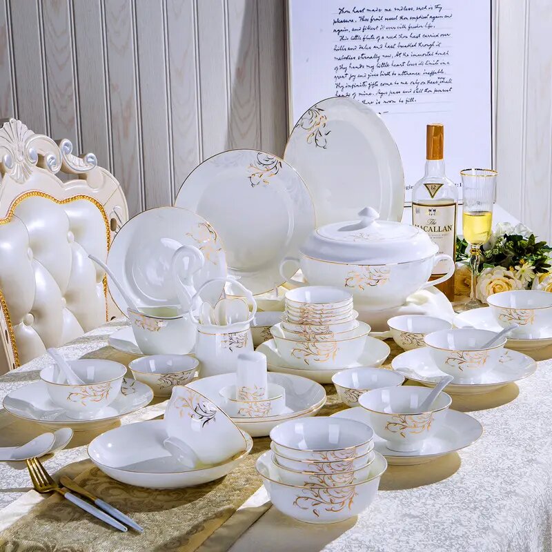 58pcs deluxe ceramic tableware set