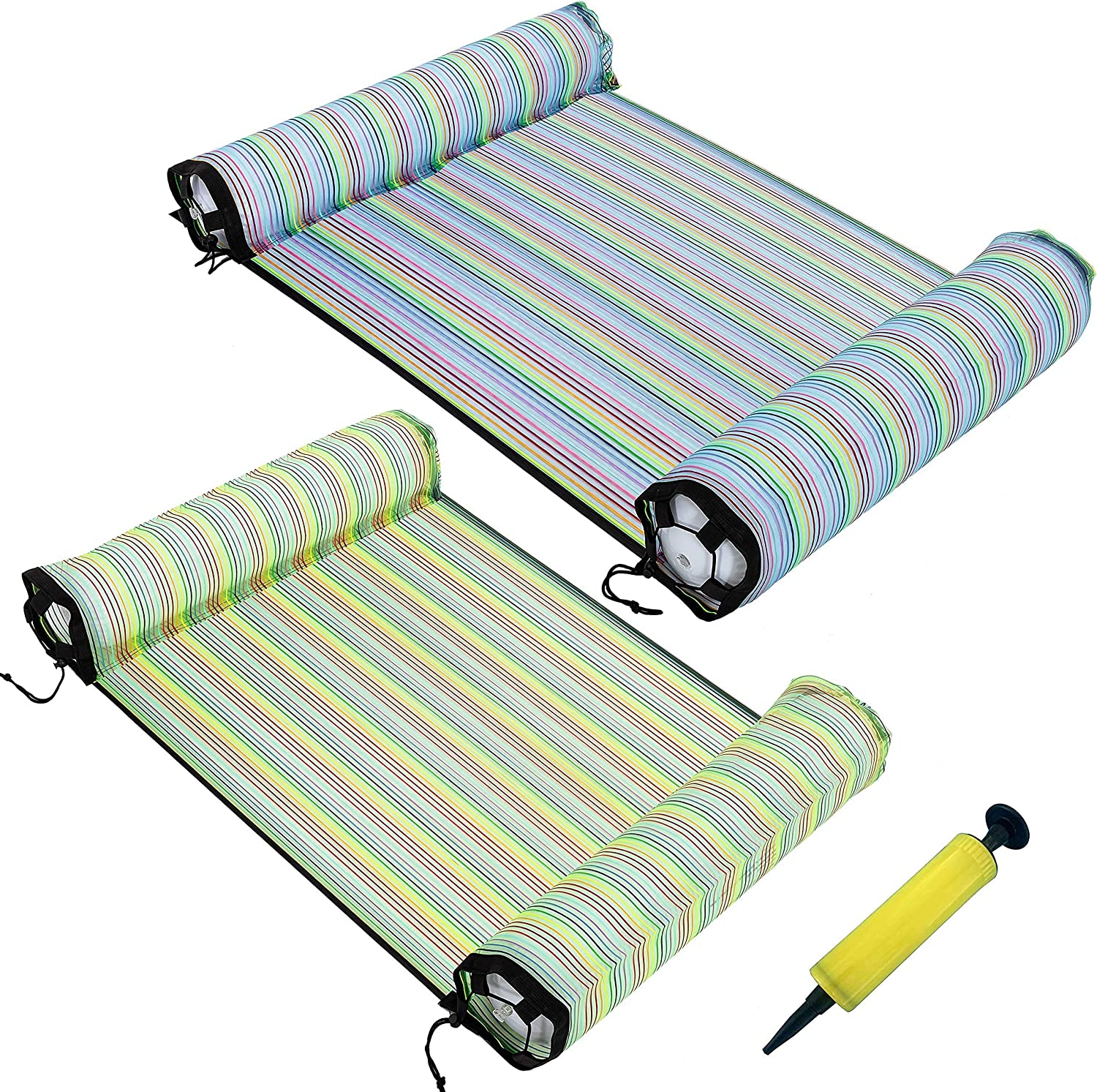 Clearance- 4-in-1 Inflatable Hammock Pool Lounger (Blue & Green)