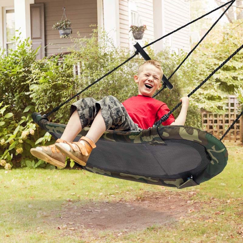 Saucer Tree Swing Surf Kids Outdoor Adjustable Oval Platform Set