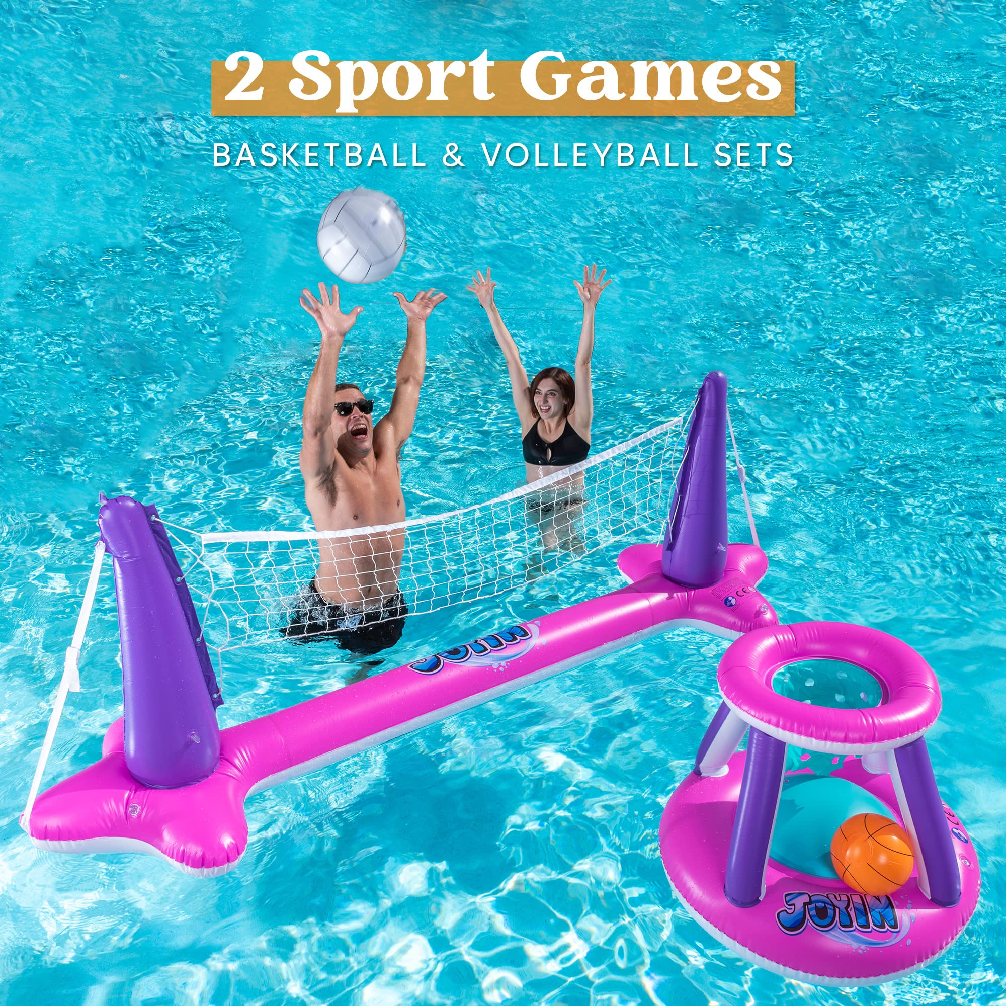 Clearance - Inflatable Basketball & Volleyball Pink