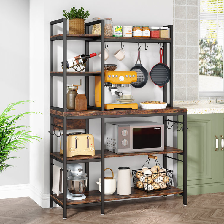5-tiers Baker's Rack with Hooks for Kitchen