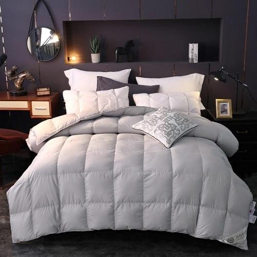 Bahiya Square Quilted Cotton Goose Down Filling Comforter