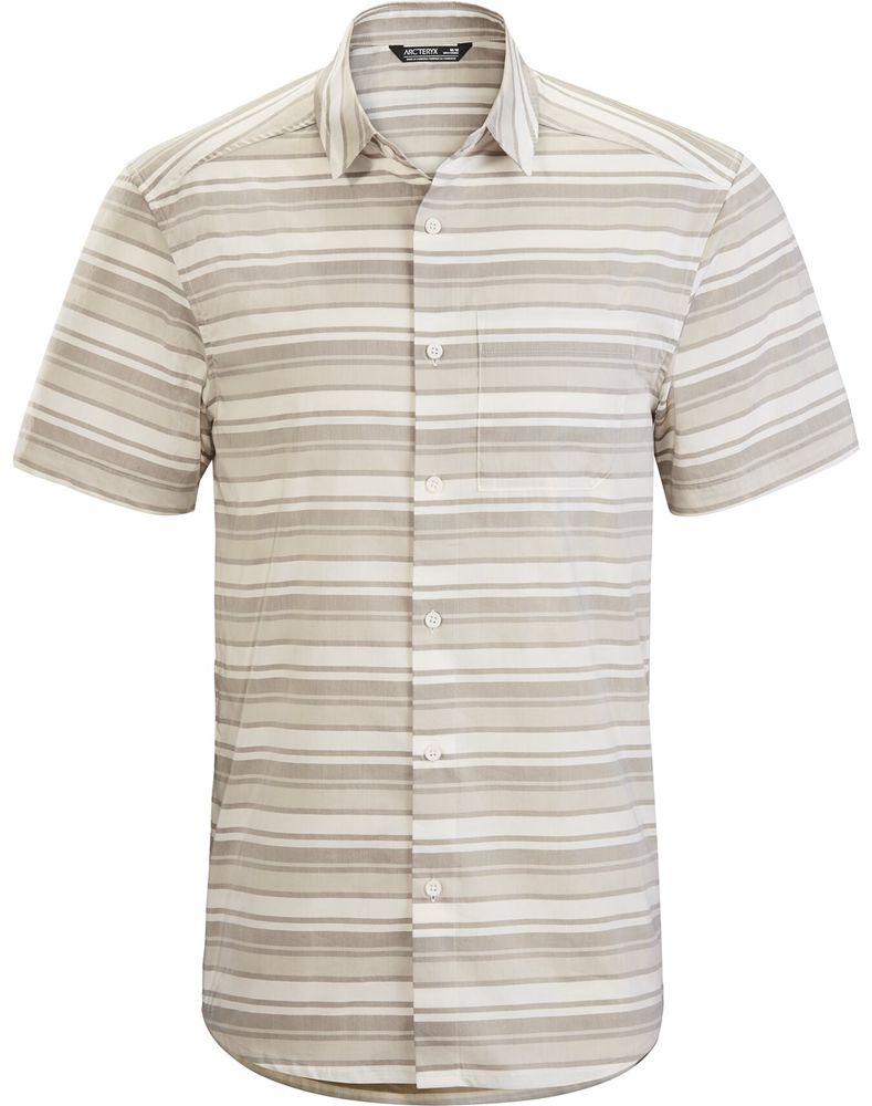 Arc'teryx Brohm Striped SS Shirt Mens - Grey