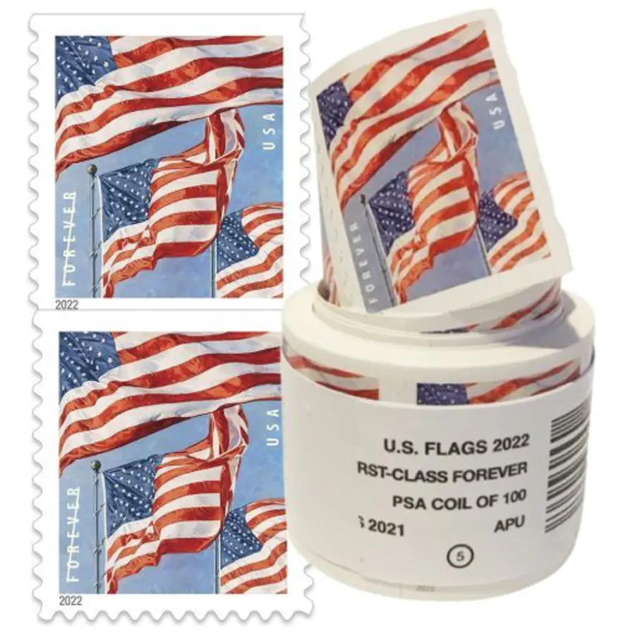 2022 U.S. Flag Stamps, 20 Rolls (2000 Pcs) - USPS -The Online Store