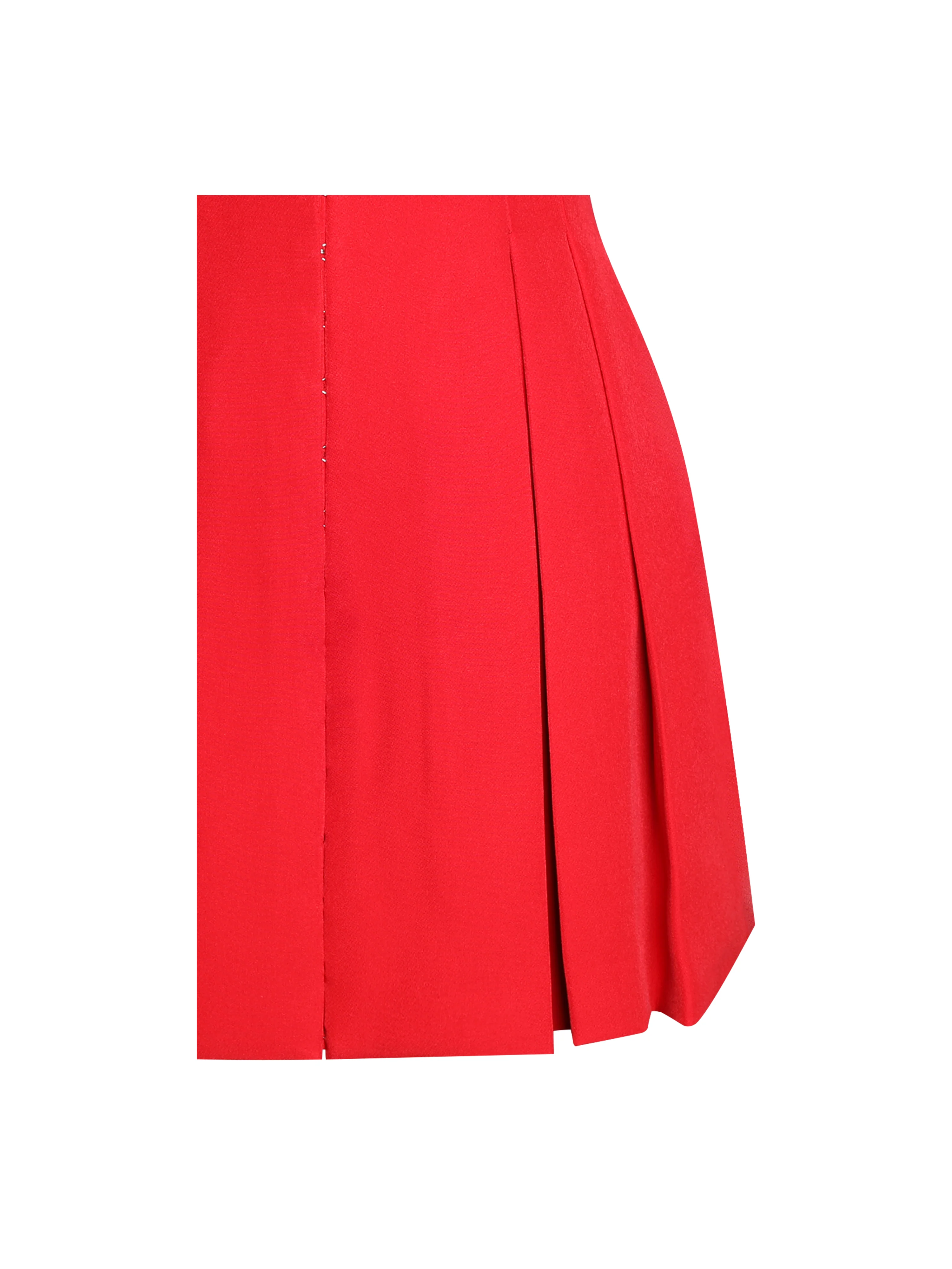 Ubah Red Blazer Pleated Button-up Long Sleeve Mini Dress