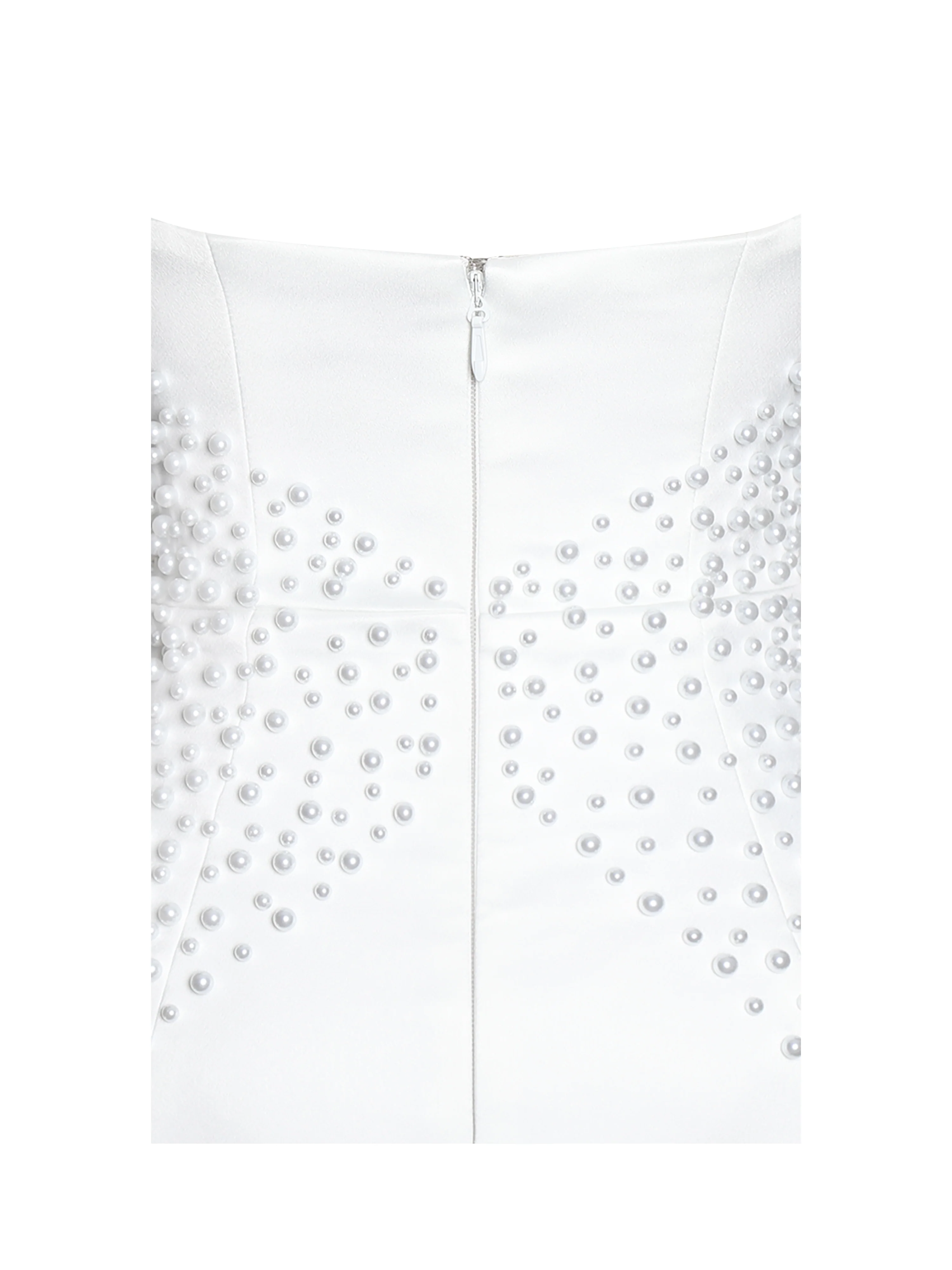 Tais Pearl Beaded Cocoon Shape Sleeveless Mini Dress