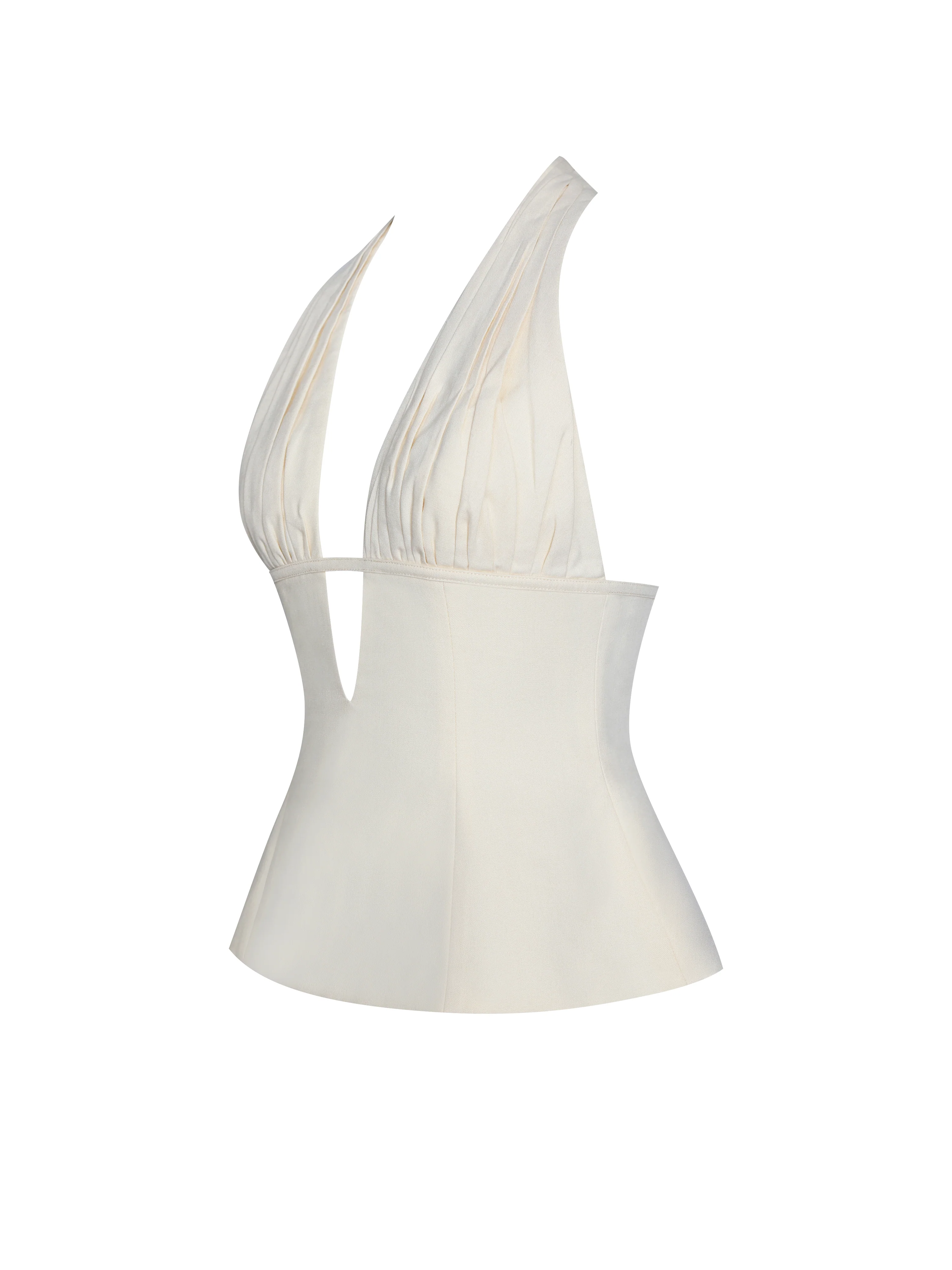 Quinzella Smock Back Halter Neck Linen Top