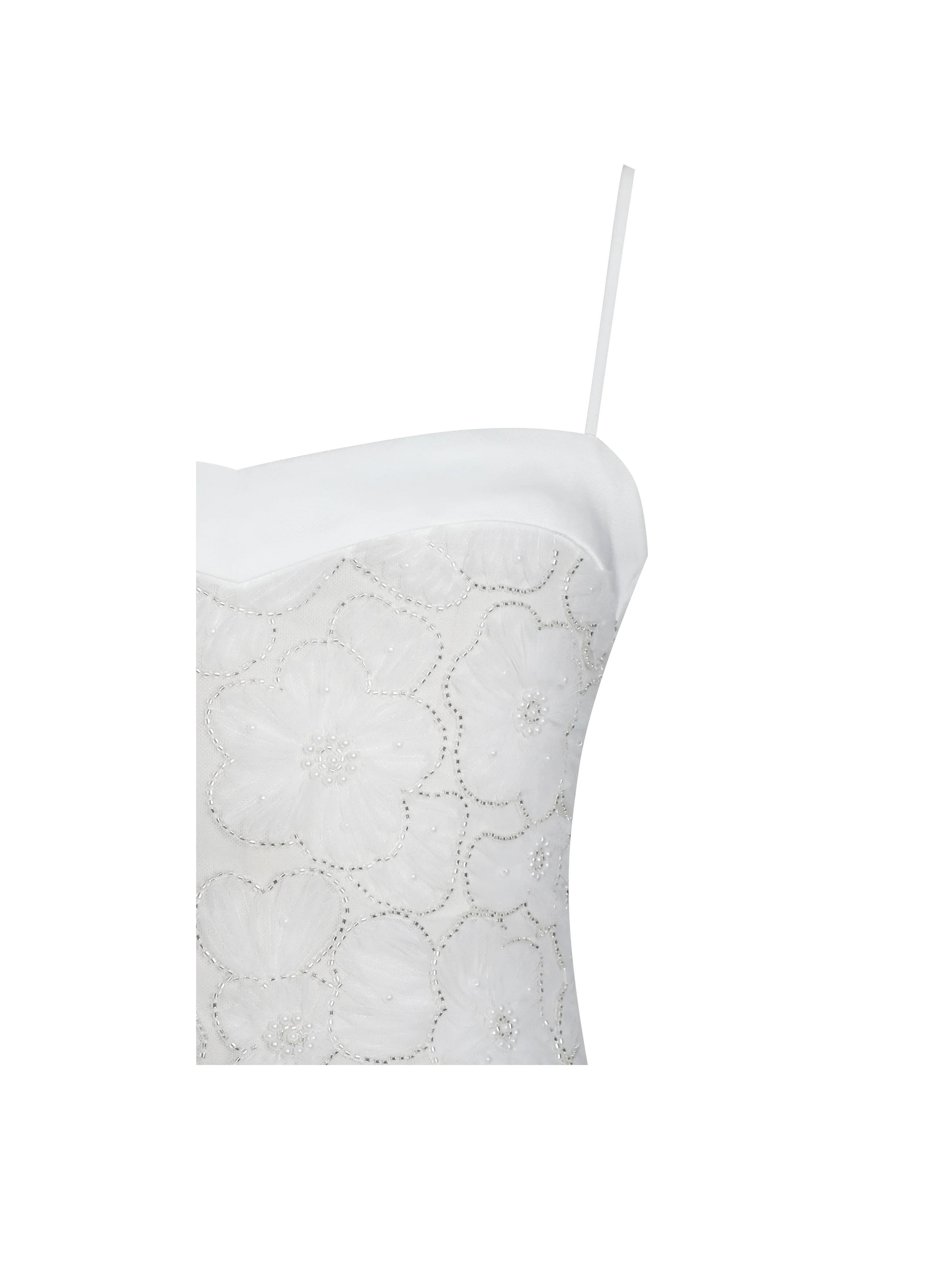 Ucille White Embroidered Chiffon Maxi Dress